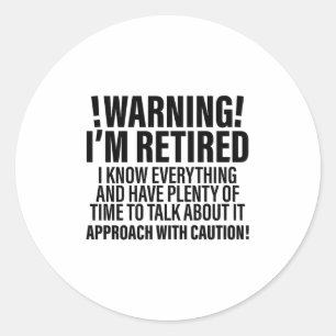 Retro Funny Retirement Rtiree Warner Im Remüde Runder Aufkleber