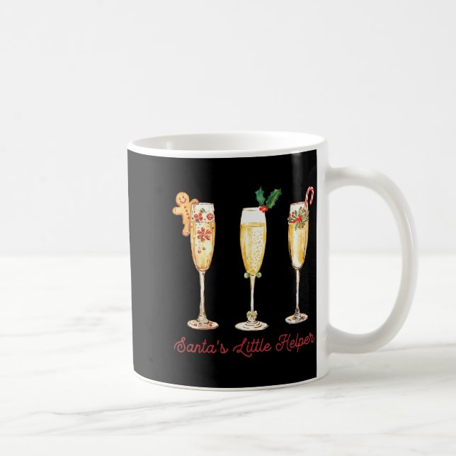Retro Funny Santa's Little Helper Martini Merry Ch Kaffeetasse (Rechts)