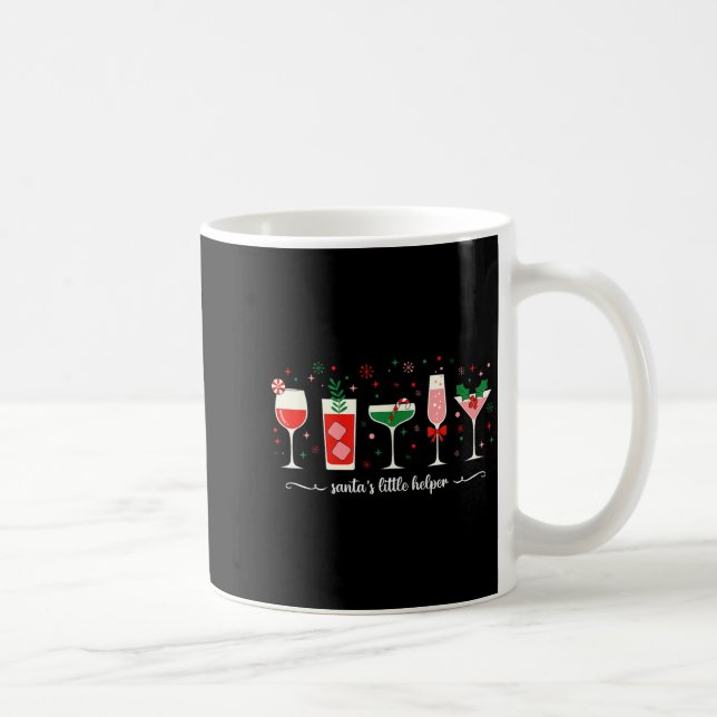 Retro Funny Santa's Little Helper Martini Merry Ch Kaffeetasse (Rechts)