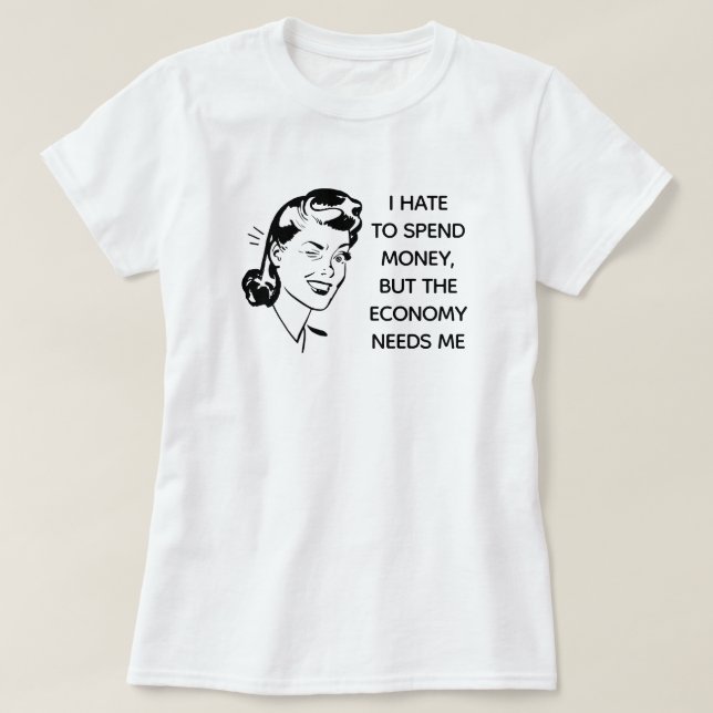 Retro Funny Shopping T - Shirt (Design vorne)