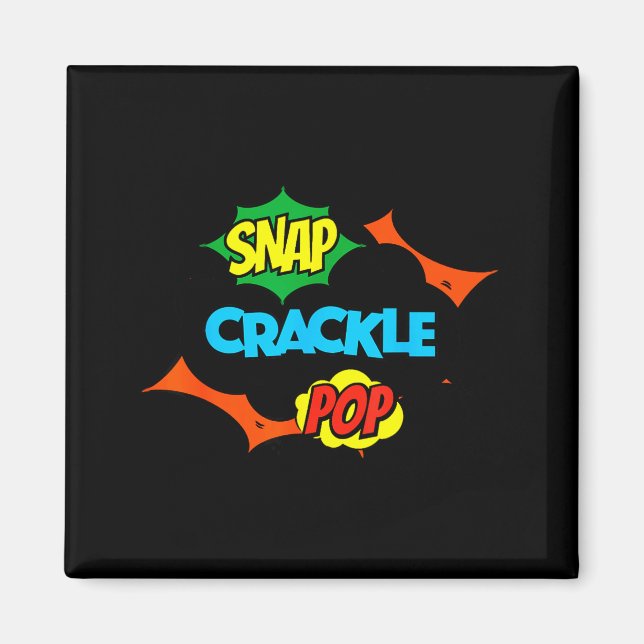 Retro Funny Snap Crackle P Quote Relax Meme Game  Magnet (Vorne)