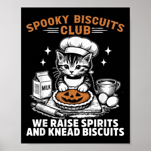 Retro Funny Spooky Biscuits Club Frische Pasta mac Poster (Vorne)