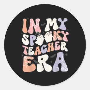 Retro Funny Teacher Halloween Niedlich in meiner S Runder Aufkleber