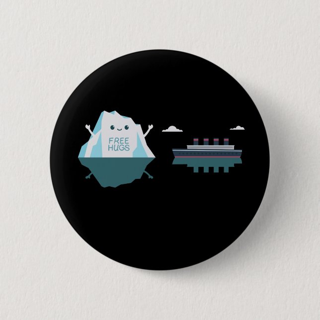 Retro Funny Titanic Iceberg 1912 Cruis Vessel Button (Vorderseite)