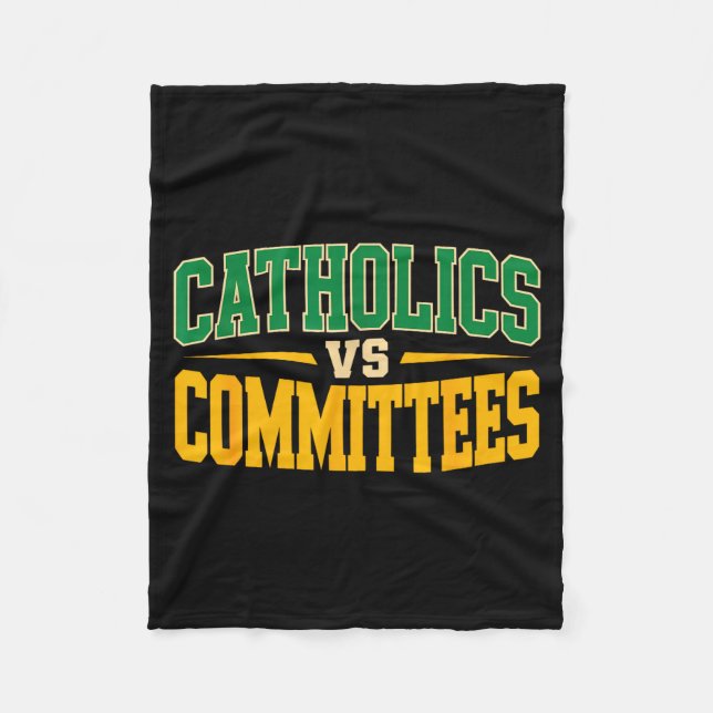 Retro Funny Trendy Sarcastic Saying Catholics Vs C Fleecedecke (Vorderseite)