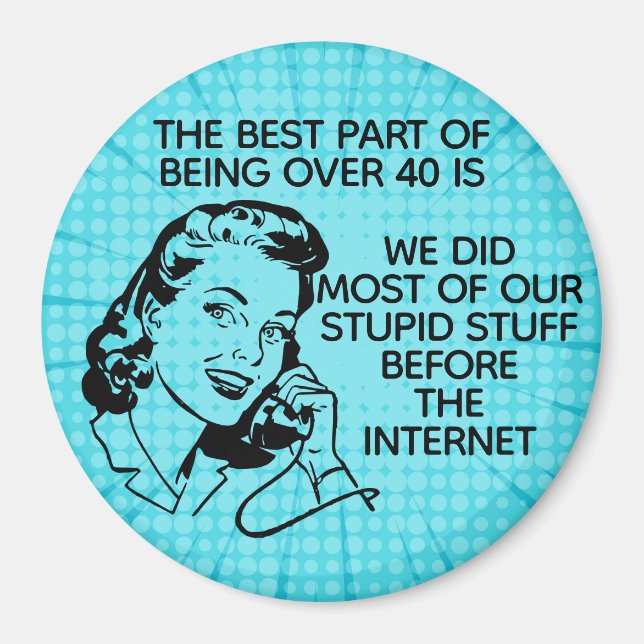 Retro Funny über 40 Magnet (Vorne)