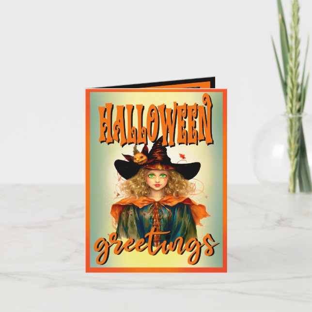 Retro Funny Wittling Halloween Karten (Vorderseite)