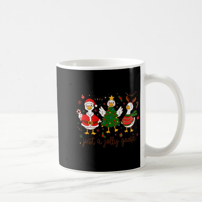 Retro Funny Xmas Just A Jolly Goose Santa Christma Kaffeetasse (Rechts)