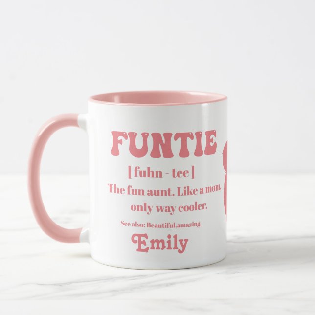 Retro Funtie Definition Personalisierte Tante Tasse (Links)