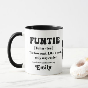 Retro Funtie Definition Personalisierte Tante Tasse