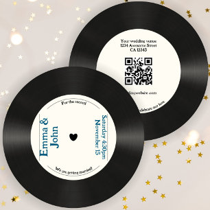 Retro für die Vintage Musikhochzeit der Rekordklas Einladung