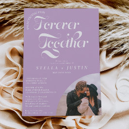 Retro für immer Foto Lavendel Probe Abendessen Einladung