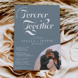 Retro für immer Foto staubige blaue Probe Abendess Einladung