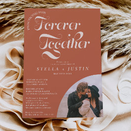 Retro für immer Foto Terracotta Probe Abendessen Einladung