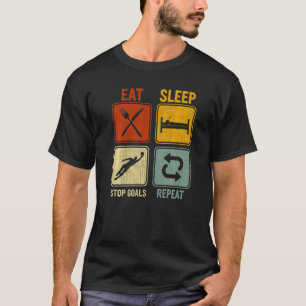 Retro für Torhüter essen schlafende Stoppziele wie T-Shirt