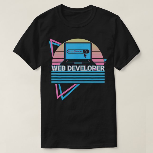 Retro für Webentwickler T-Shirt (Design vorne)