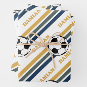 Retro-Fußball Damian Geschenkpapier Set