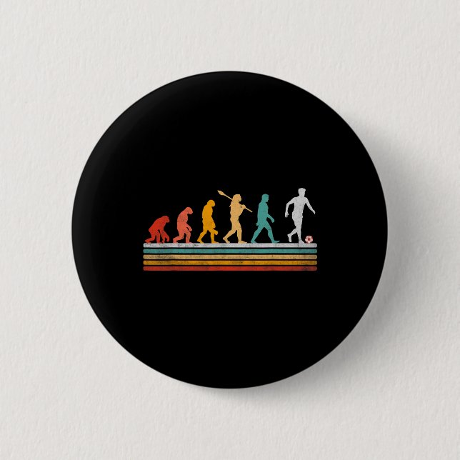 Retro-Fußball-Evolution Geschenk für Spieler Fraue Button (Vorderseite)