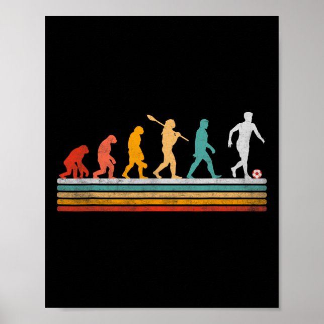 Retro-Fußball-Evolution Geschenk für Spieler Fraue Poster (Vorne)