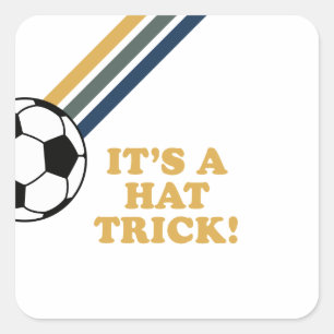 Retro-Fußball-Hattrick 3. Geburtstag Quadratischer Aufkleber