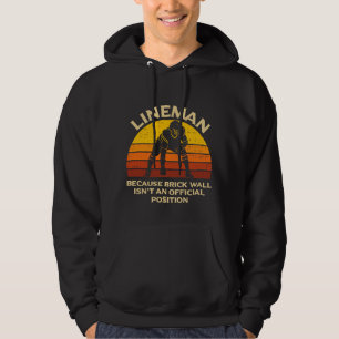 Retro-Fußball-Lineman-Ziegelmauer Lustiges Geschen Hoodie