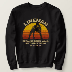 Retro-Fußball-Lineman-Ziegelmauer Lustiges Geschen Sweatshirt