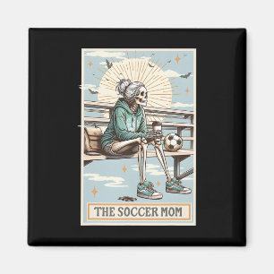 Retro-Fußball-Mama-Tarotkarte Fußball-Skelett-Mama Magnet