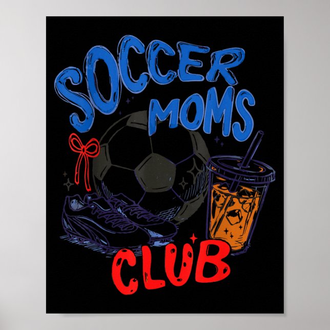 Retro-Fußball-Mütter-Club-Eiskaffee-Srts-Mama Poster (Vorne)