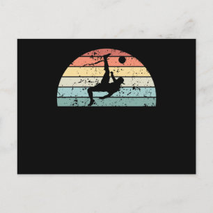 Retro Fußball Sonnenuntergang Vintage Fußball Sonn Postkarte