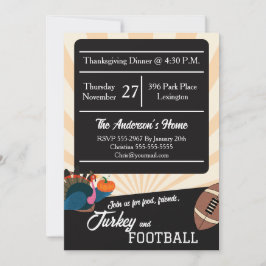 Retro-Fußball-Thanksgiving-Essen Einladung