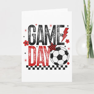 Retro-Fußballsaison Game Day kariert schwarz und R Karte