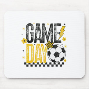 Retro-Fußballsaison Schwarz-Gelb-Gold am Spieltag Mousepad