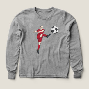 Retro-Fußballspieler, der einen Ball volley kickt