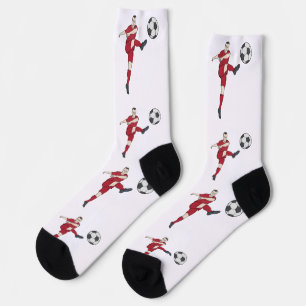 Retro-Fußballspieler, der einen Ball volley kickt Socken