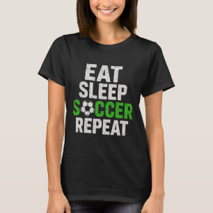 Retro-Fußballspieler sagt Essen Schlafen Spiel Wie T-Shirt