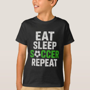 Retro-Fußballspieler sagt Essen Schlafen Spiel Wie T-Shirt