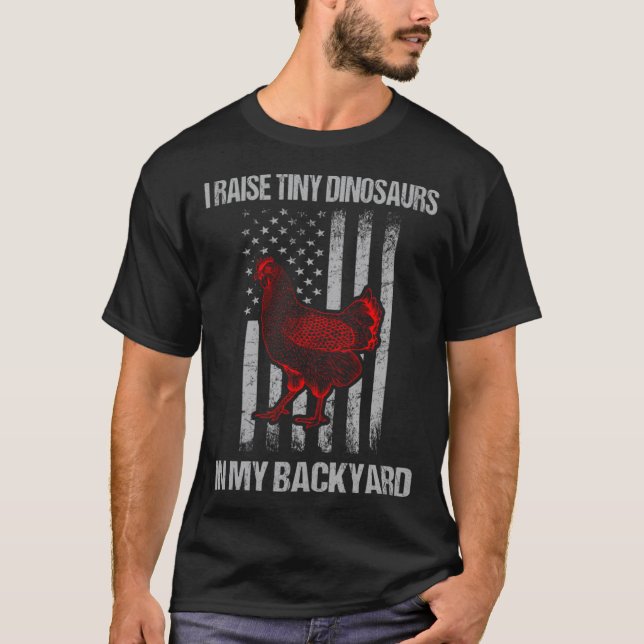 Retro-Futur-Hinterhof-Hühnerfarmer T-Shirt (Vorderseite)
