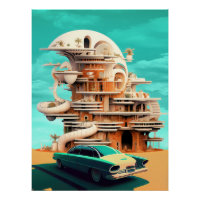 Retro Future Cars Cinematic Auto Art Print