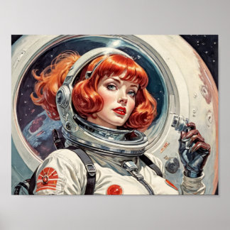 Retro Futurism Comic der 1950er Jahre - Ein roter Poster
