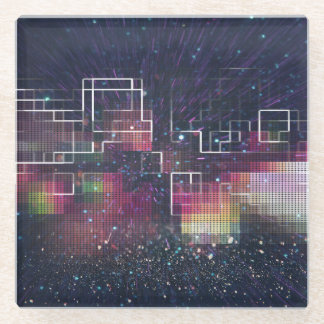 Retro-Futurismus: 80er Neon-Geometrie Glasuntersetzer