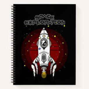 Retro-Futurismus-Weltraumforschung Notizbuch