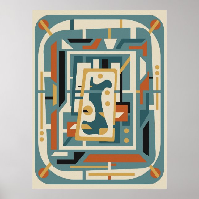Retro-Futurist Mid-Century-Modern  Poster (Vorne)