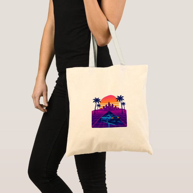Retro-Futuristic Design Tote Bag Tragetasche (Vorderseite (Produkt))