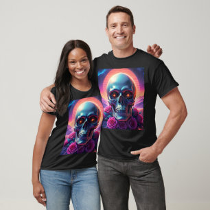 Retro Futuristic Landschaft im Stil der 80er Jahre T-Shirt