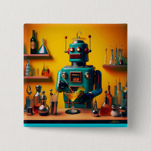 Retro Futuristic Robot ROBIA 12J2 Mixologe Button
