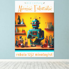 Retro Futuristic Robot ROBIA 12J2 Mixologe Leinwanddruck