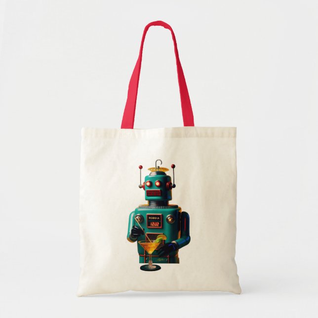 Retro Futuristic Robot ROBIA 12J2 Mixologist Tragetasche (Vorne)