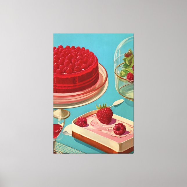 Retro futuristische Kuchen Stretched Canvas Print Leinwanddruck (Vorderseite)