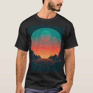 Retro-futuristische Landschaft T-Shirt