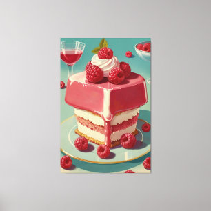 Retro-futuristische Torte Stretch Canvas Print Leinwanddruck